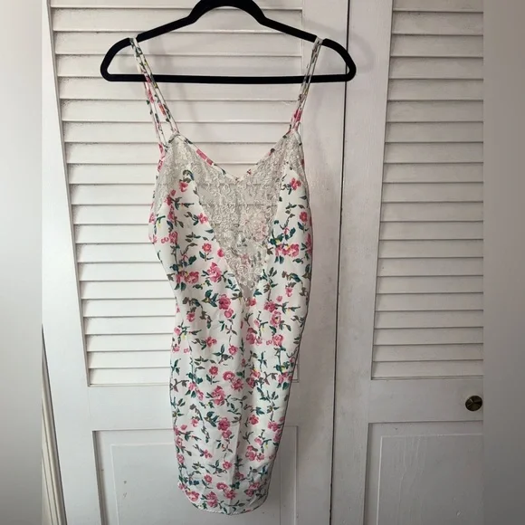 Vintage Victoria's Secret Gold Label Floral Lace Slip Dress M Dainty Romantic - Picture 4 of 5